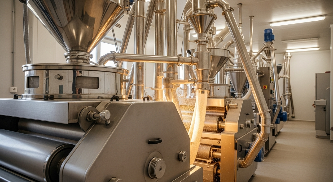 Inside the Terragrain Organica flour mill